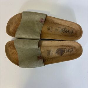 Biostep Grey Green Suede Slide Sandals Size 9